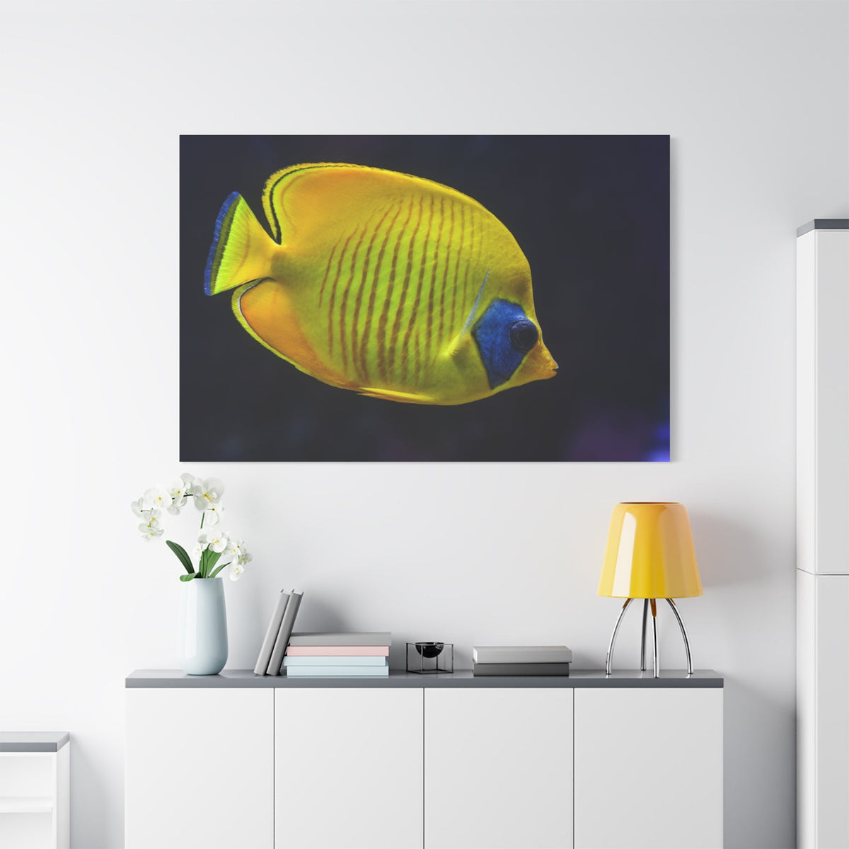 Tropical Yellow Fish Canvas Wall Art – Vibrant Aquarium Wildlife Print for Coastal-Inspired Decor - ART OF ROYALS