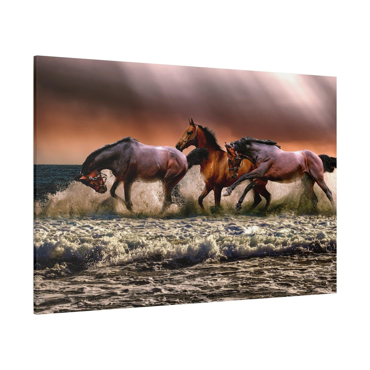 Untamed Horses Galloping Canvas Wall Art - ART OF ROYALS