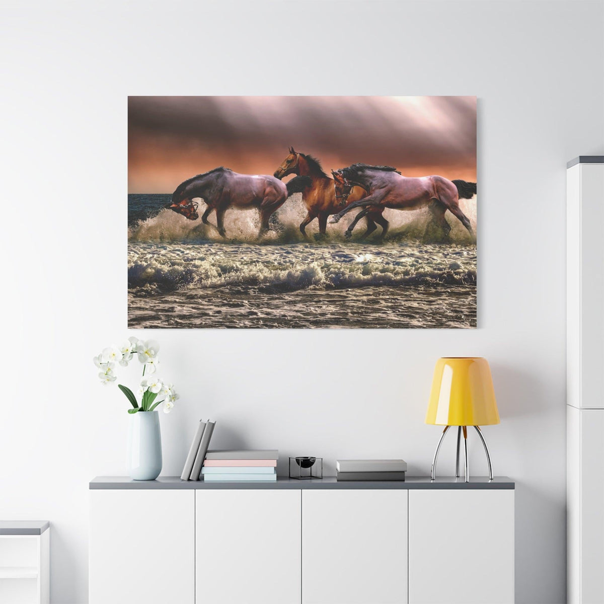Untamed Horses Galloping Canvas Wall Art - ART OF ROYALS