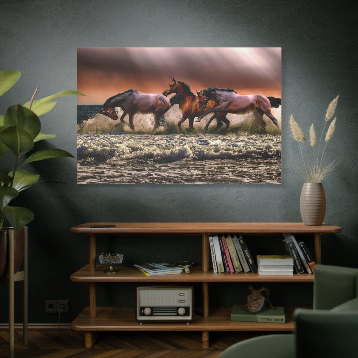 Untamed Horses Galloping Canvas Wall Art - ART OF ROYALS