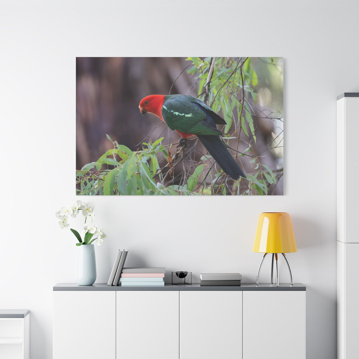 Vibrant Australian King Parrot Canvas Wall Art – Nature’s Majestic Colors - ART OF ROYALS
