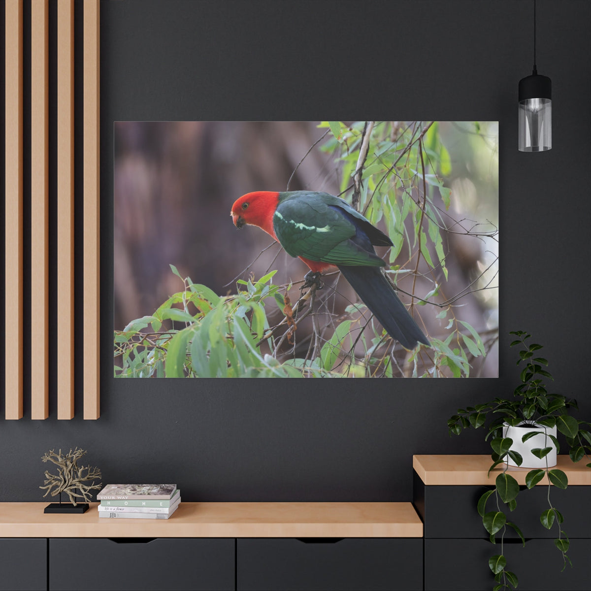 Vibrant Australian King Parrot Canvas Wall Art – Nature’s Majestic Colors - ART OF ROYALS