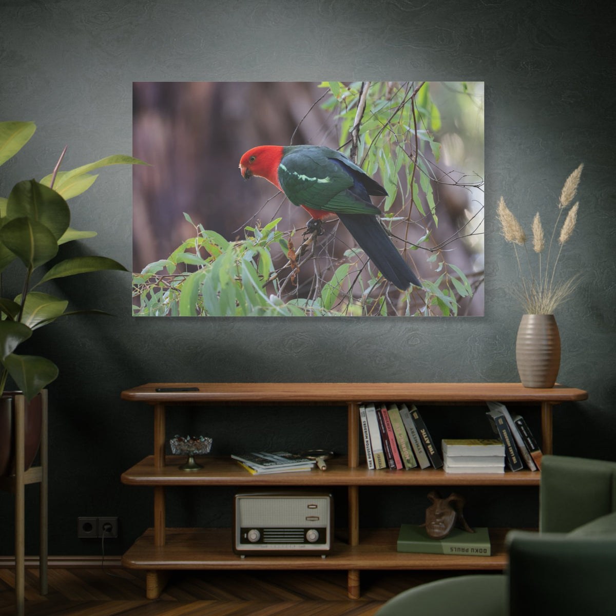 Vibrant Australian King Parrot Canvas Wall Art – Nature’s Majestic Colors - ART OF ROYALS