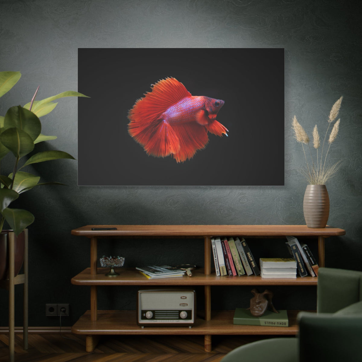Vibrant Betta Fish Canvas Wall Art – Elegant Siamese Fighting Fish Print for Modern Decor Spaces - ART OF ROYALS