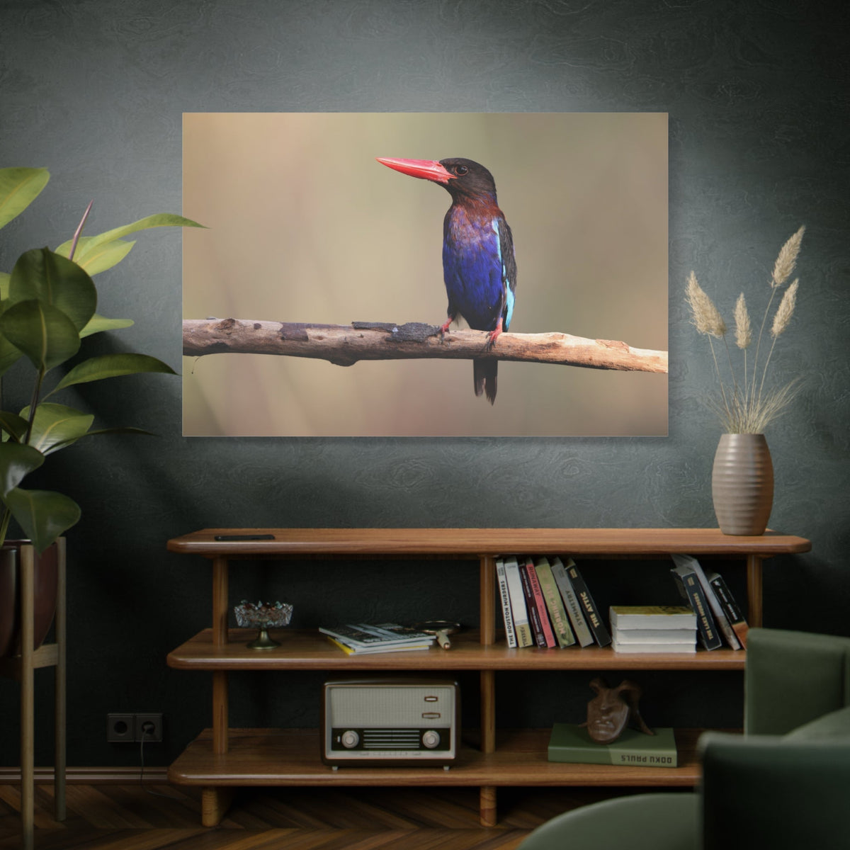 Vibrant Kingfisher Canvas Wall Art – A Splash of Color in Nature - ART OF ROYALS