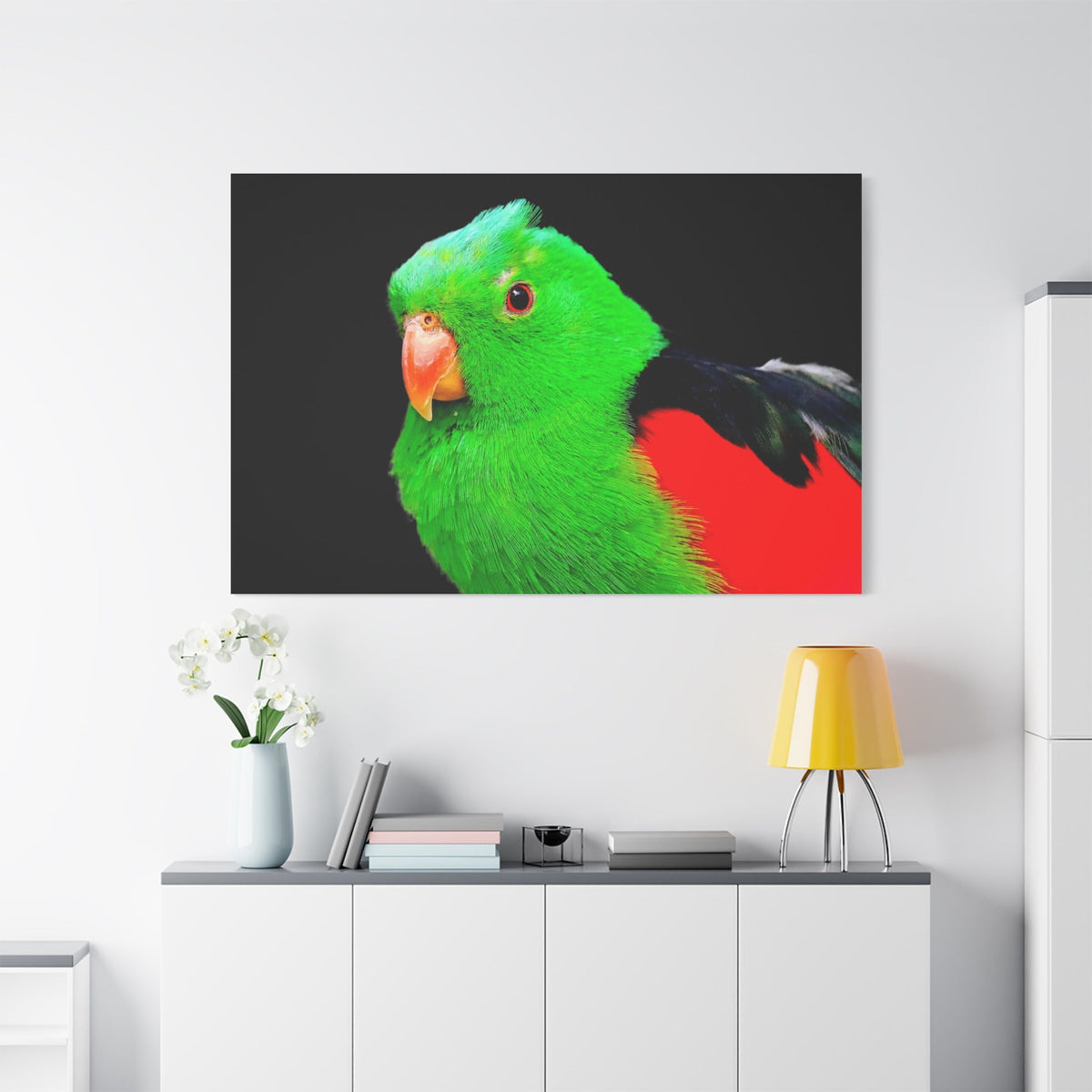 Vibrant Parakeet Canvas Wall Art – Luxury Tropical Bird Wildlife Print - ART OF ROYALS
