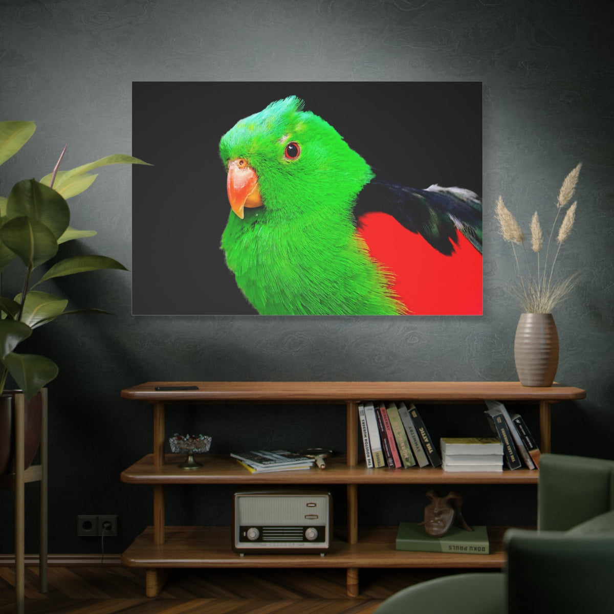 Vibrant Parakeet Canvas Wall Art – Luxury Tropical Bird Wildlife Print - ART OF ROYALS