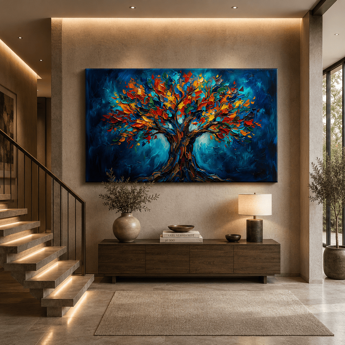 Vibrant Soul Tree Canvas Wall Art – Colorful Abstract Tree of Life Decor - ART OF ROYALS