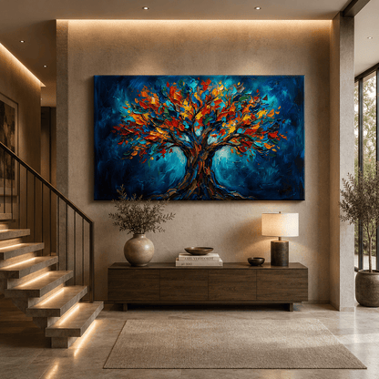 Vibrant Soul Tree Canvas Wall Art – Colorful Abstract Tree of Life Decor - ART OF ROYALS