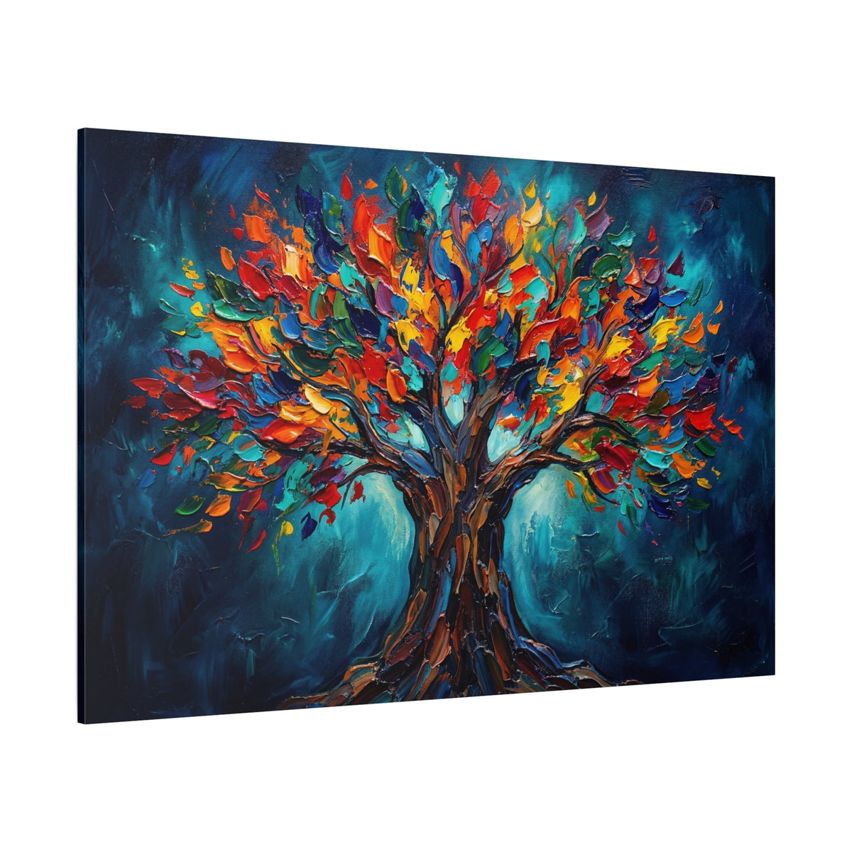 Vibrant Soul Tree Canvas Wall Art – Colorful Abstract Tree of Life Decor - ART OF ROYALS