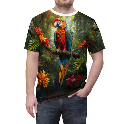 Vibrant Tropical Parrot T-Shirt - ART OF ROYALS