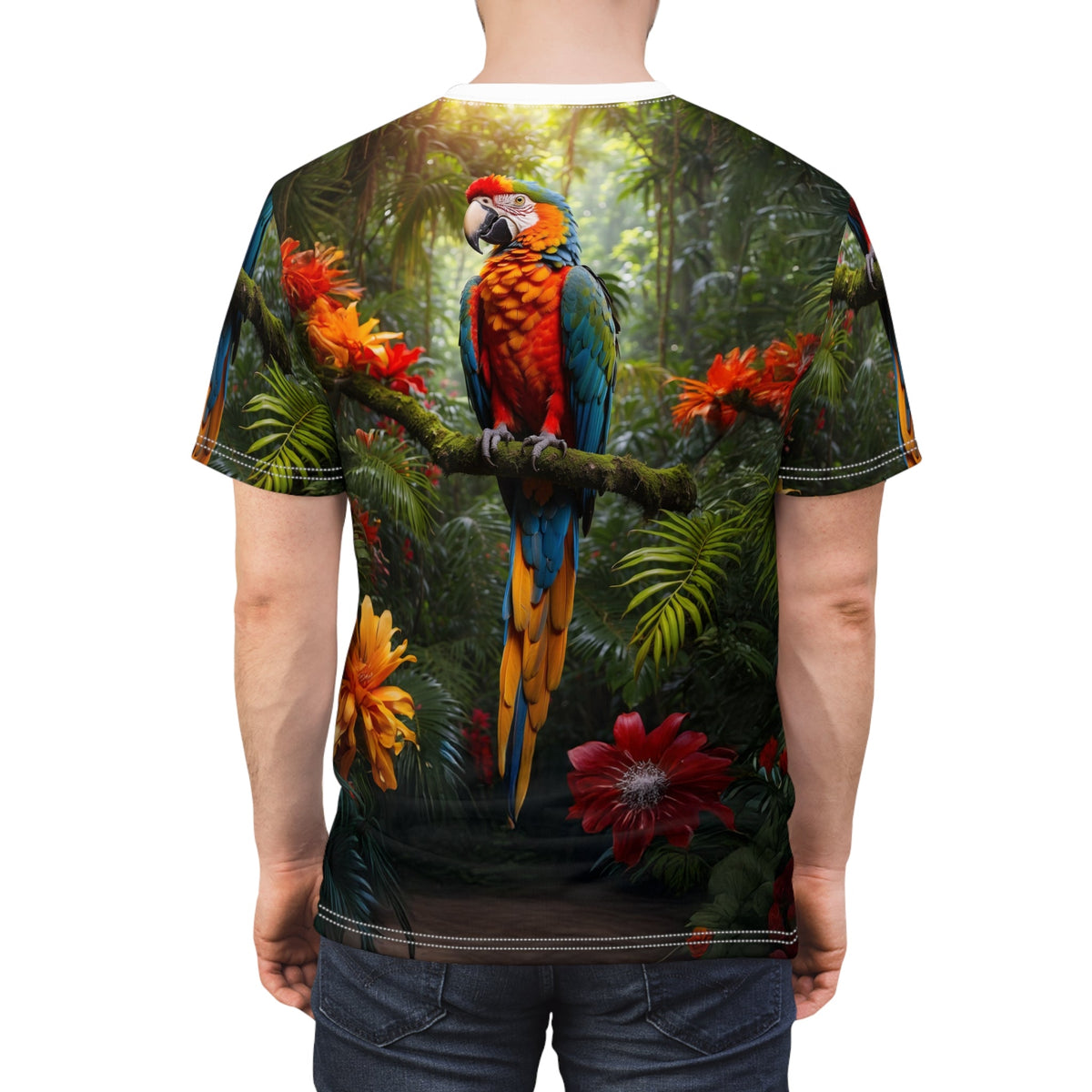 Vibrant Tropical Parrot T-Shirt - ART OF ROYALS