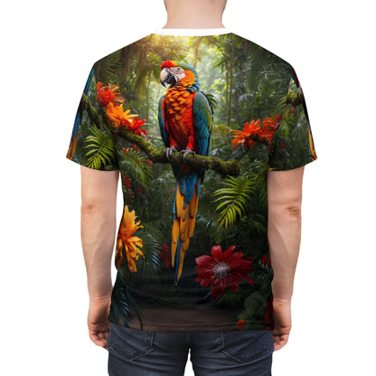 Vibrant Tropical Parrot T-Shirt - ART OF ROYALS
