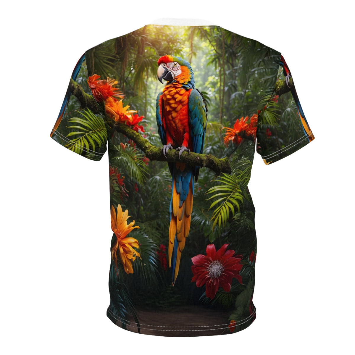 Vibrant Tropical Parrot T-Shirt - ART OF ROYALS