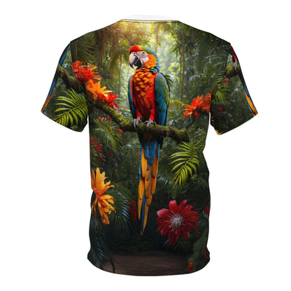 Vibrant Tropical Parrot T-Shirt - ART OF ROYALS