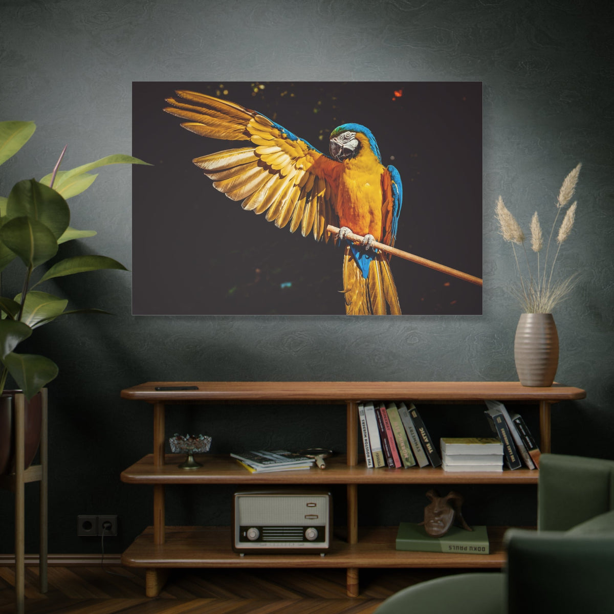 Vibrant Yellow Macaw Canvas Wall Art - ART OF ROYALS