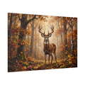 Whitetail Deer Canvas Wall Art – Golden Autumn Forest Wildlife Decor