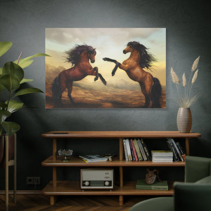 Wild Horses Pair Canvas Wall Art – Majestic Horses in Nature - ART OF ROYALS