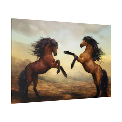 Wild Horses Pair Canvas Wall Art – Majestic Horses in Nature - ART OF ROYALS