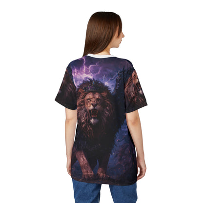 👑 Winged Thunder King – Majestic Storm Lion T-Shirt - ART OF ROYALS