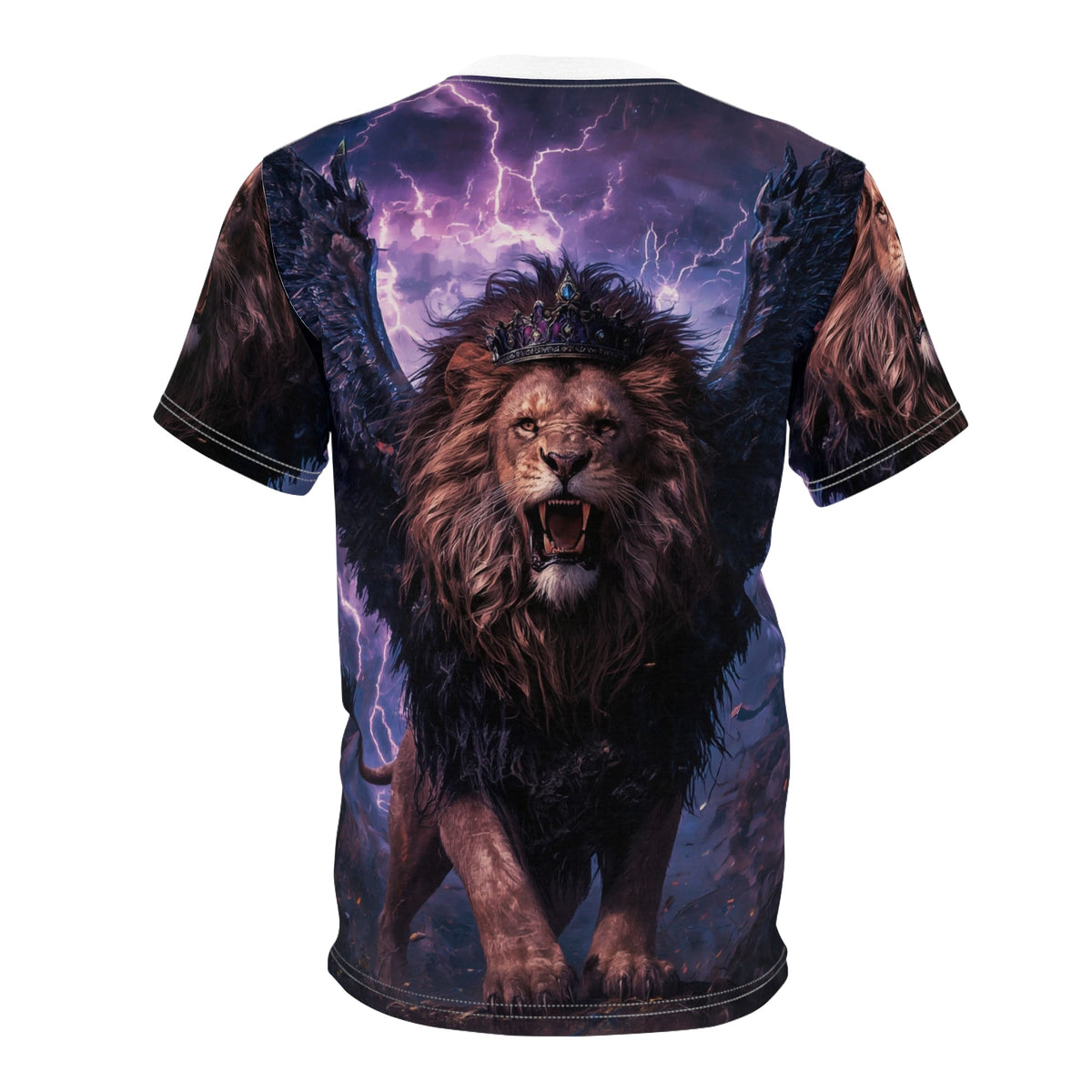 👑 Winged Thunder King – Majestic Storm Lion T-Shirt - ART OF ROYALS