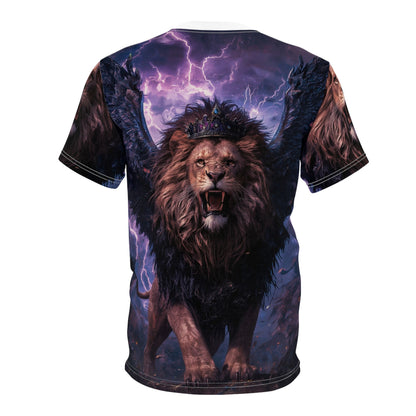 👑 Winged Thunder King – Majestic Storm Lion T-Shirt - ART OF ROYALS
