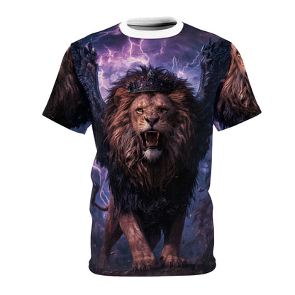 👑 Winged Thunder King – Majestic Storm Lion T-Shirt - ART OF ROYALS