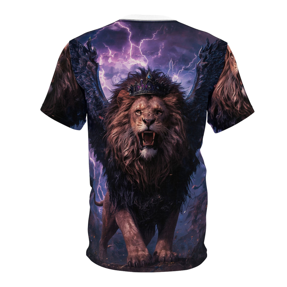 👑 Winged Thunder King – Majestic Storm Lion T-Shirt - ART OF ROYALS