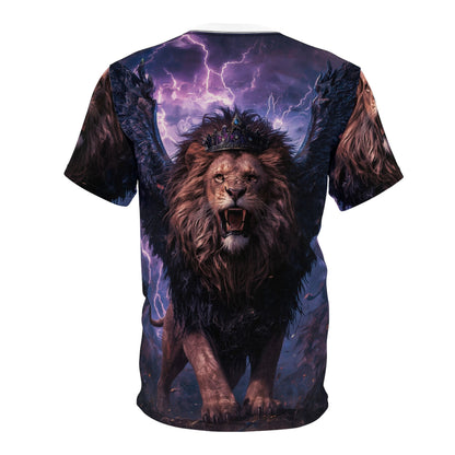 👑 Winged Thunder King – Majestic Storm Lion T-Shirt - ART OF ROYALS