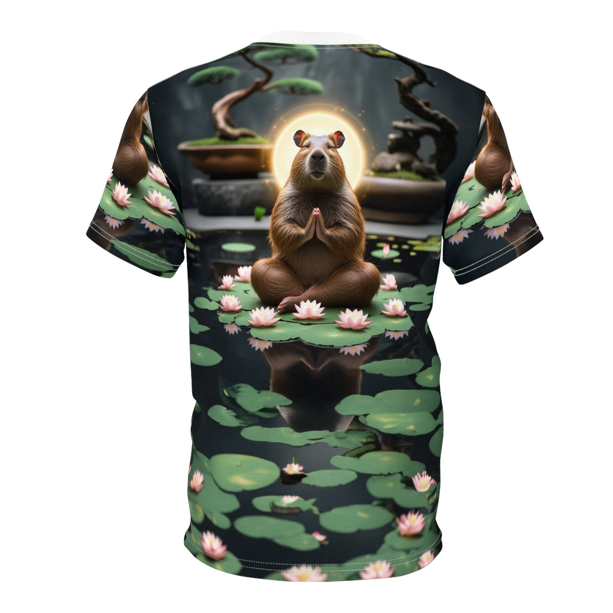 Zen Capybara – Peaceful Lily Pond T-Shirt 🌿🐾 - ART OF ROYALS